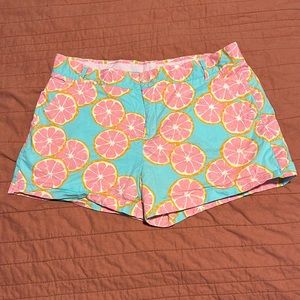 Lauren James Main Squeeze Grapefruit Poplin Shorts size Large